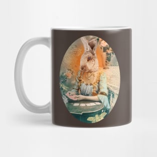 Go Ask Alice White Rabbit blue orange Mug